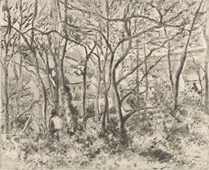 Pissarro Camille Prints: The Woods at L Hermitage, Pontoise, 1879. Creator: Camille Pissarro