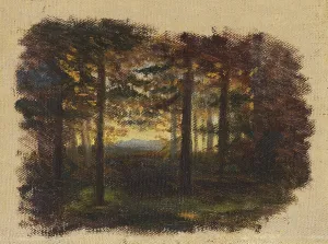 Eastern Europe Prints: In the woods before sunset, 1860-1900. Creator: Jan Nowopacky