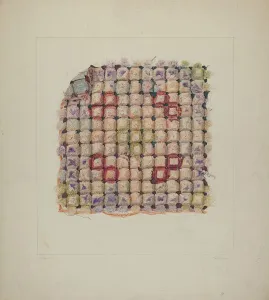 Frank J Mace Collection: Wool Cushion Top, c. 1938. Creator: Frank J Mace