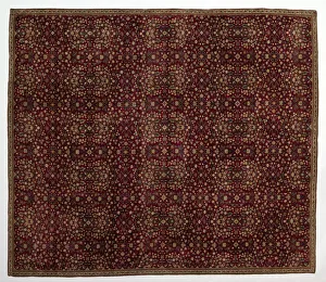 Wool Prints: Woolen carpet with millefleurs decoration, early 1600s. Creator: Unknown