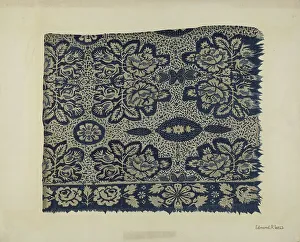 Coverlet Prints: Woolen Coverlet, c. 1941. Creator: Edmond Lorts
