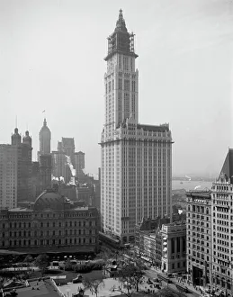 Office Building Prints: Woolworth Building, New York City, c.between 1910 and 1920. Creator: Unknown
