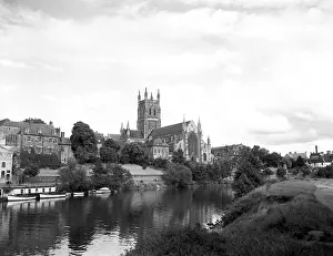 Worcestershire Prints: Worcester Cathedral, c1955. Creator: Arthur Charles Kirby Ware