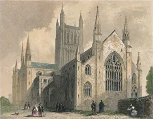 Hereford And Worcester Prints: Worcester Cathedral, North West View, 1836. Artist: Henry Winkles