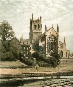 Hereford And Worcester Prints: Worcester Cathedral, Worcestershire, c1870. Artist: Hanhart