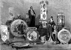 Worlds Fair Prints: Worcester Japanese porcelain at the Vienna Exhibition, 1873. Creator: Unknown