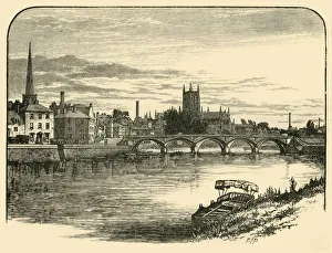 Spire Prints: Worcester, from the Railway Bridge, 1898. Creator: Unknown