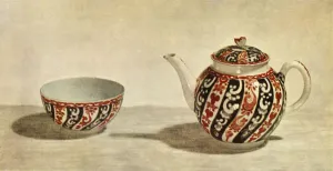 Kilburn Prints: Worcester teapot and bowl, c1765-1770, (1944). Creator: Unknown
