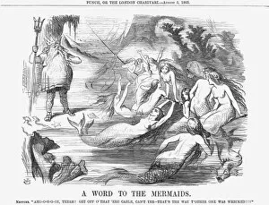 Transatlantic Communications Cable Gallery: A Word to the Mermaids, 1865. Artist: John Tenniel