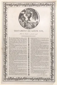 Testament Prints: The last words of Louis XVI (Testament de Louis XVI), 1793-1800. 1793-1800. Creator: Anon