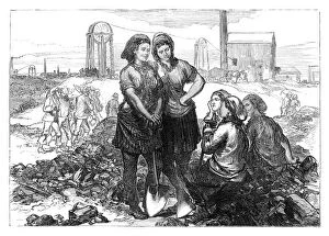 Images Dated 3rd March 2008: Work girls at the Wigan Collieries, late 19th century