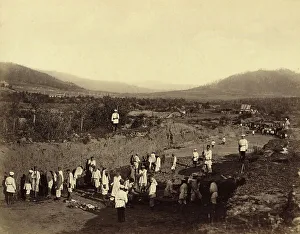 Goldmine Prints: At Work in an Open-Pit Gold Mine, 1891. Creator: Aleksei Kuznetsov