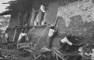 Booker T Prints: At work in the school's brick-yard, 1904. Creator: Frances Benjamin Johnston