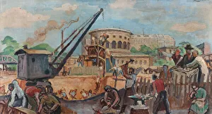 19th Arrondissement Prints: Work: Sketch for the courtyard of the boys school on Avenue Simon-Bolivar