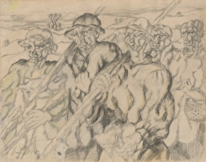 1925 Prints: Workers, 1925. Creator: Konstantin Bauer