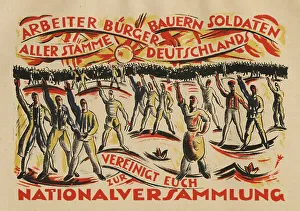 National Assembly Prints: Workers, citizens, farmers, soldiers of all tribes in Germany unite in the National Assembly