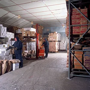 Food Industry Prints: Workers in a cold store at Modern Foods, Mexborough, South Yorkshire, 1973. Artist
