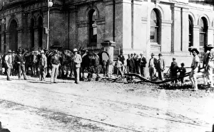 British Colony Prints: Workers ploughing Queen Street and Creek Street corner