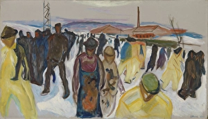 Munch Edvard Prints: Workers Returning Home, 1920. Creator: Edvard Munch