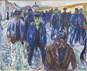 Munch Edvard Prints: Workers on their Way Home; Workers Coming Home, 1914. Creator: Edvard Munch