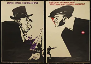 Moor Prints: Workers of the world, unite!, 1931. Artist: Moor, Dmitri Stachievich (1883-1946)