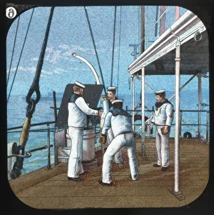 And Sons Prints: Working a 3-pounder -- H. M. S. Blake, c1900. Creator: Unknown