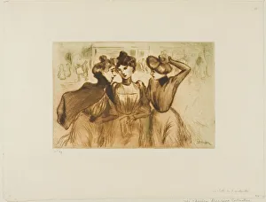 Steinlen Th And Xe9 Prints: Three Working Girls Out for Lunch, 1900. Creator: Theophile Alexandre Steinlen