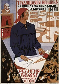 Anti Religious Propaganda Gallery: Working woman in the struggle for socialism, struggle against religion, 1931