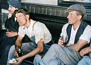 Working Man Prints: Workmen in an English inn listening to Mr