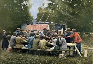 Images Dated 21st August 2007: Workmens canteen in a village, Russia, c1890. Artist: Gillot
