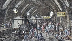 Railway Carriage Prints: The Workmen's Train, 1872. Creator: Gustave Dore