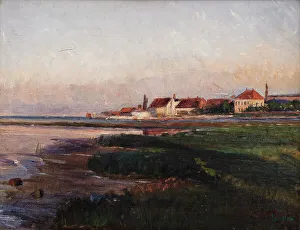 Gottschalk Albert Alfred Prints: The Works at Kastrup in evening light, 1894. Creator: Albert Gottschalk