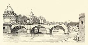 Works on the old Pont Notre-Dame, 1913 (1915). Artist: Herman Armour Webster Works on the old Pont Notre-Dame, 1913 (1915). Artist: Herman Armour Webster