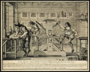 Printmakers Prints: Workshop of an Engraver, 1642. Artist: Bosse, Abraham (1602-1676)