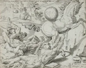 Coornhert Dirck Volkertsen Prints: The World Carrying Away Knowledge and Love, 1550. Creator: Dirck Volkertsen Coornhert