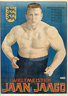 Wrestlers Prints: World Champion Jaan Jaago, c 1925. Creator: Anonymous