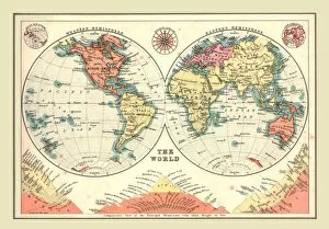 World Collection: The World in Hemispheres, 1902. Creator: Unknown
