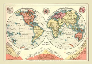 World Collection: The World in Hemispheres, 1902. Creator: Unknown