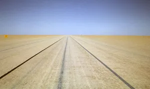 World Land Speed Record course for Bluebird CN7, Lake Eyre, Australia, 1964
