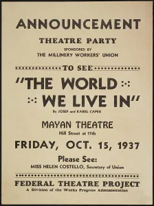 Trade Unionism Prints: The World We Live In, 1937. Creator: Unknown