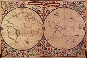 World Prints: World Map, 1542. Creator: John Rotz