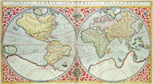 Mapmaking Prints: World Map, 1587. Creator: Gerardus Mercator