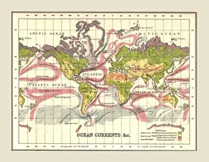 World Collection: World Map showing Ocean Currents, 1902. Creator: Unknown