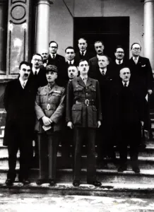 Large Group Of People Prints: World War 2: De Gaulle with exiled French government in Algeria, 1943