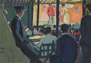Oil On Board Prints: World War I: wounded sailors watching a play (at Netley Hospital?)