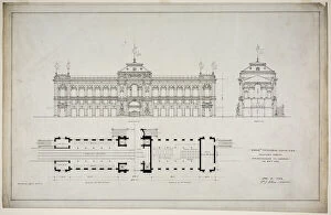 Elevation Collection: Worlds Colombian Exposition 60th Street Entrance, Chicago, Illinois, Plan and Elevation