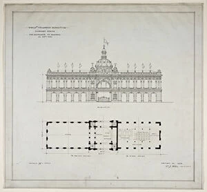Worlds Colombian Exposition 64th Street Entrance, Chicago, Illinois, Plan and Elevation