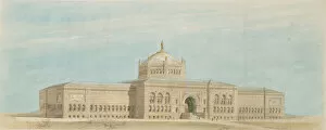 Architectural Drawing Gallery: Worlds Columbian Exposition Fine Arts Museum, Chicago, Illinois, Perspective, c