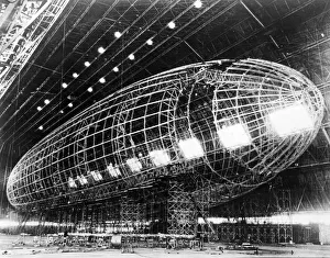 Worlds Largest Dirigible near completion, 1930s
