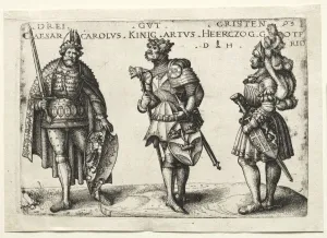Daniel I Hopfer German Prints: Three Worthy Christians, after 1516. Creator: Daniel I Hopfer (German, c